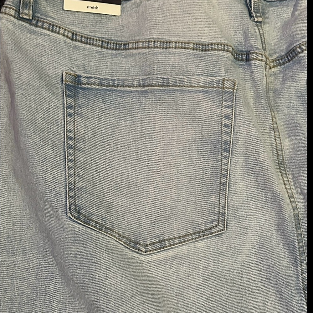 Ava & Viv Stonewashed Light Blue Denim A-Line Mid Rise Relaxed Skirt Sz 22 NWT - Picture 3 of 3